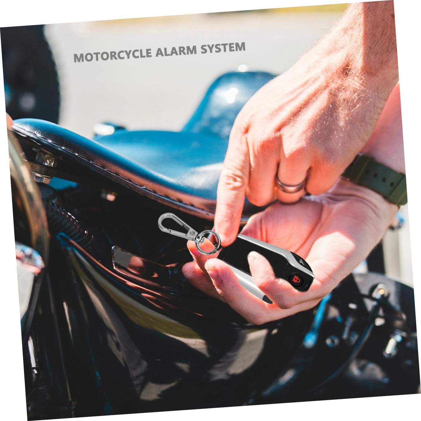 STOBAZA Kit Antifurto Moto Allarme Bidirezionale e Avvio Remoto, Dispositivo di Blocco Automatico Motore in Plastica Telecomando, per Sicurezza Motociclette