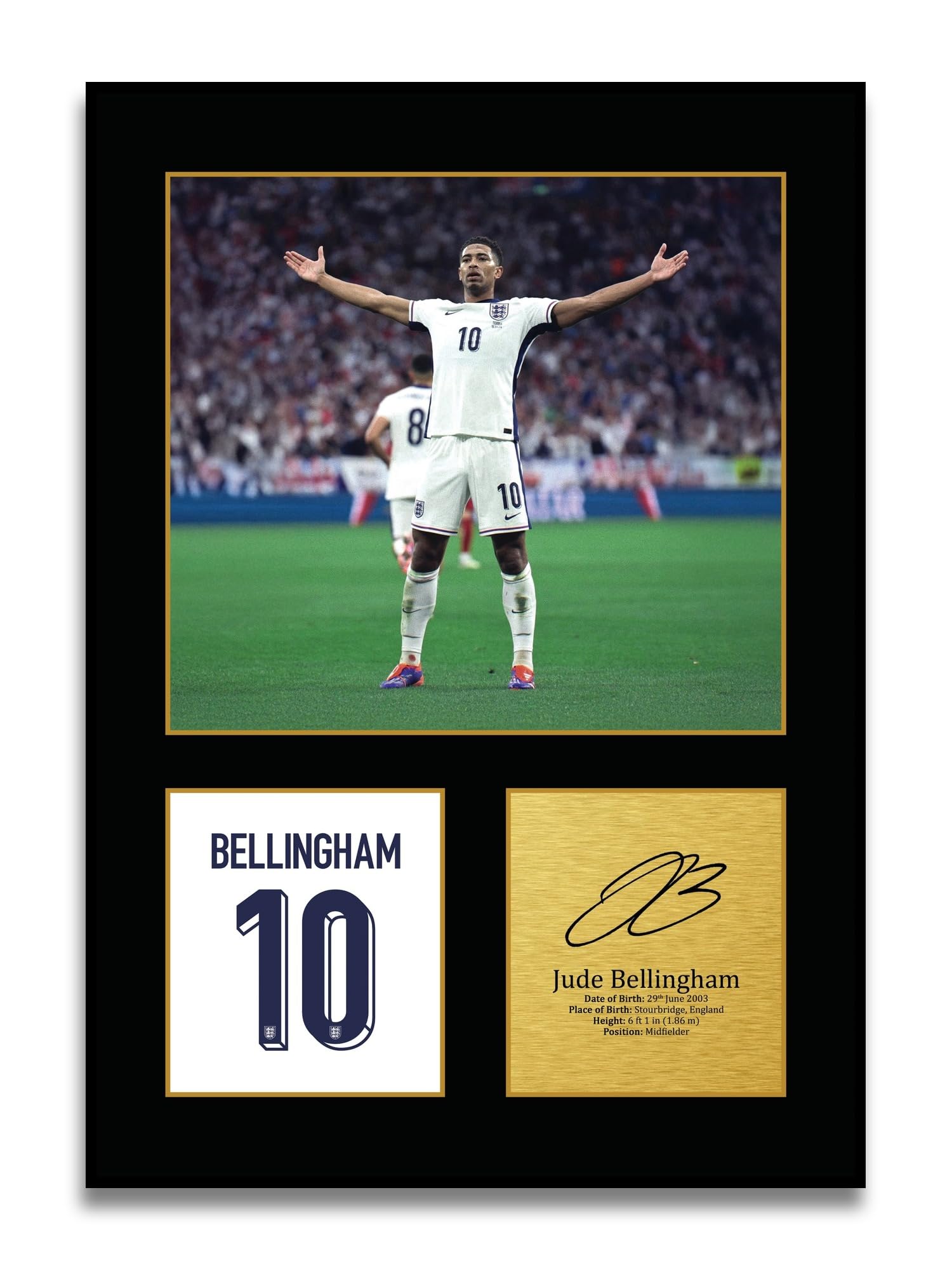 HWC Trading Jude Bellingham England Gifts Printed Signed Autograph Picture for Football Fans and Supporters (ID-004699) - A4 Print Only