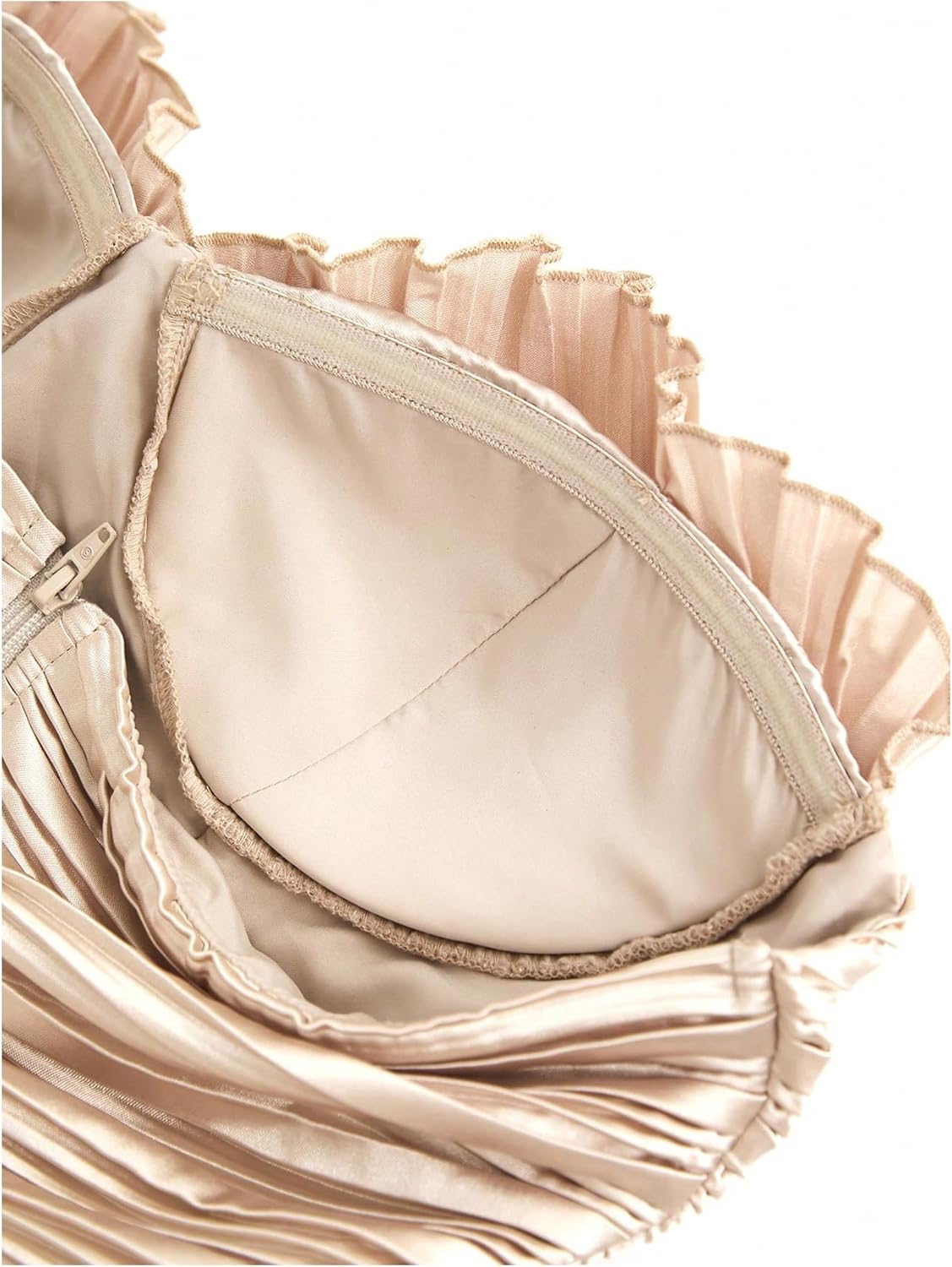 WDIRARA Women's Pleated Strapless Satin Tube Top Party Cocktail Sleeveless Bandeau Tops - Image 6