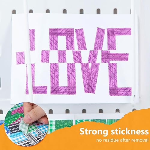 Miniatura 6 de Koogel Juego de 80 rollos de cinta washi de 510150.787 in de ancho, 9.9 pies de largorollo de cintas adhesivas Washi, cintas adhesivas para