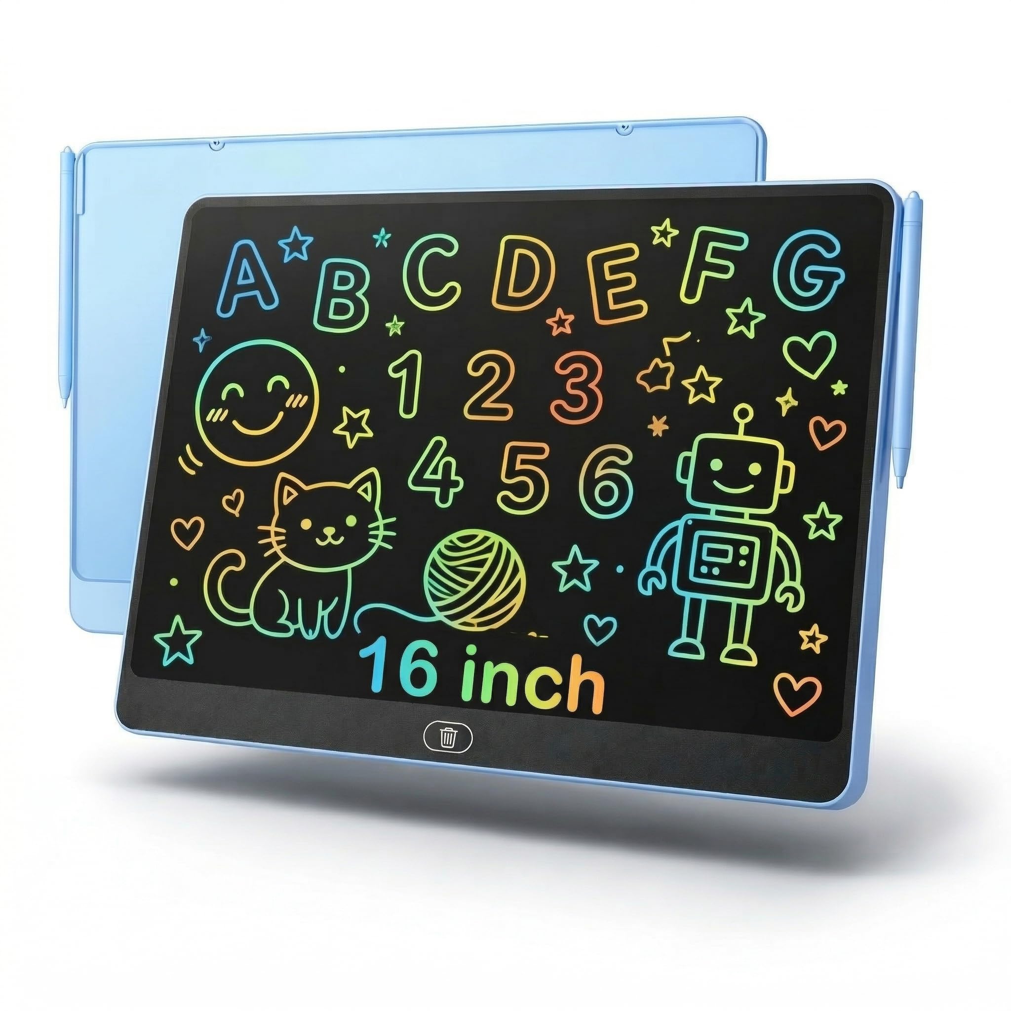 40,6 cm großes LCD-Schreibtablett für Kinder, buntes wiederverwendbares elektronisches Doodle Board mit Stylus, pädagogischer Zeichenblock für Mathematikübungen und Lernen, unverzichtbares