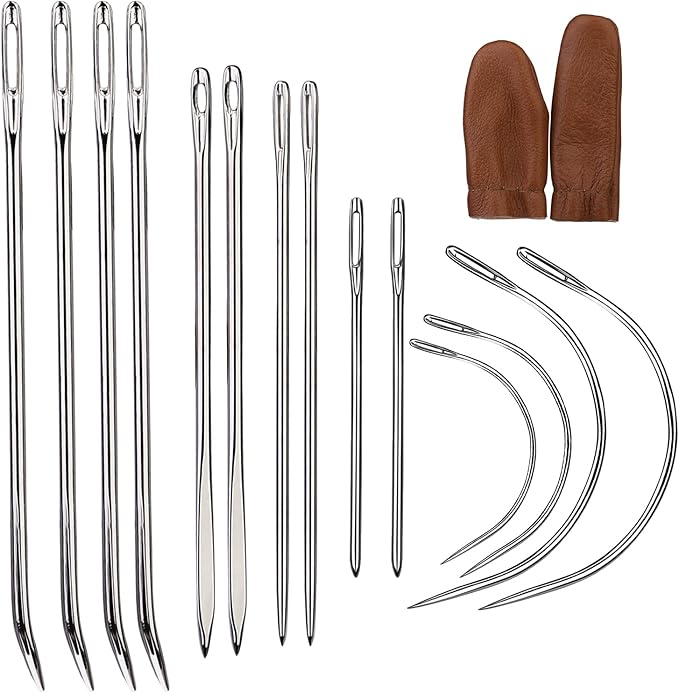 16 Pcs Leather Sewing Needles,Heavy Duty Sewing Needles Kit