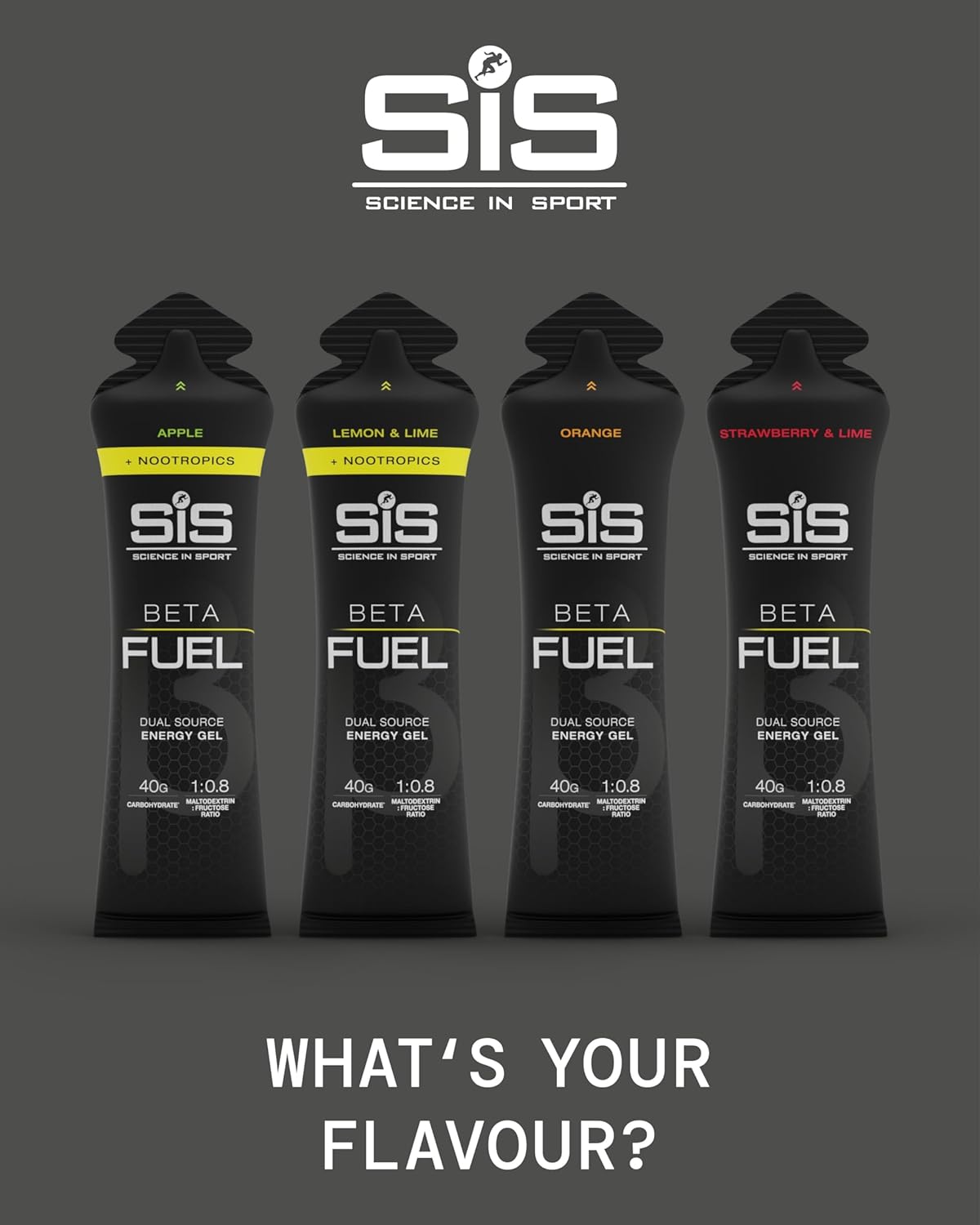 Science in Sport BETA Fuel Gel - Dual-Source Energy Gel - Isotonic Gel - Fast-Absorbing Carbohydrate Energy - Sports Nutrition - Easy on Stomach - Portable - Strawberry & Lime Flavor - 30-Pack