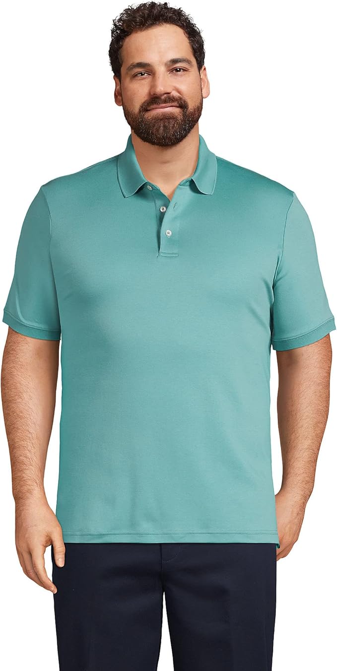 Lands' End Men's Short Sleeve Super Soft Supima Polo Shirt