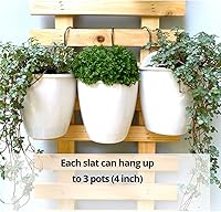 Vista 6 de ShopLaLa Wooden Wall Planter - 2 Pack Wall Hanging Planters for Indoor Plants Ladder Wall Mount Natural Wood Holder Flower Pots Vertical Living