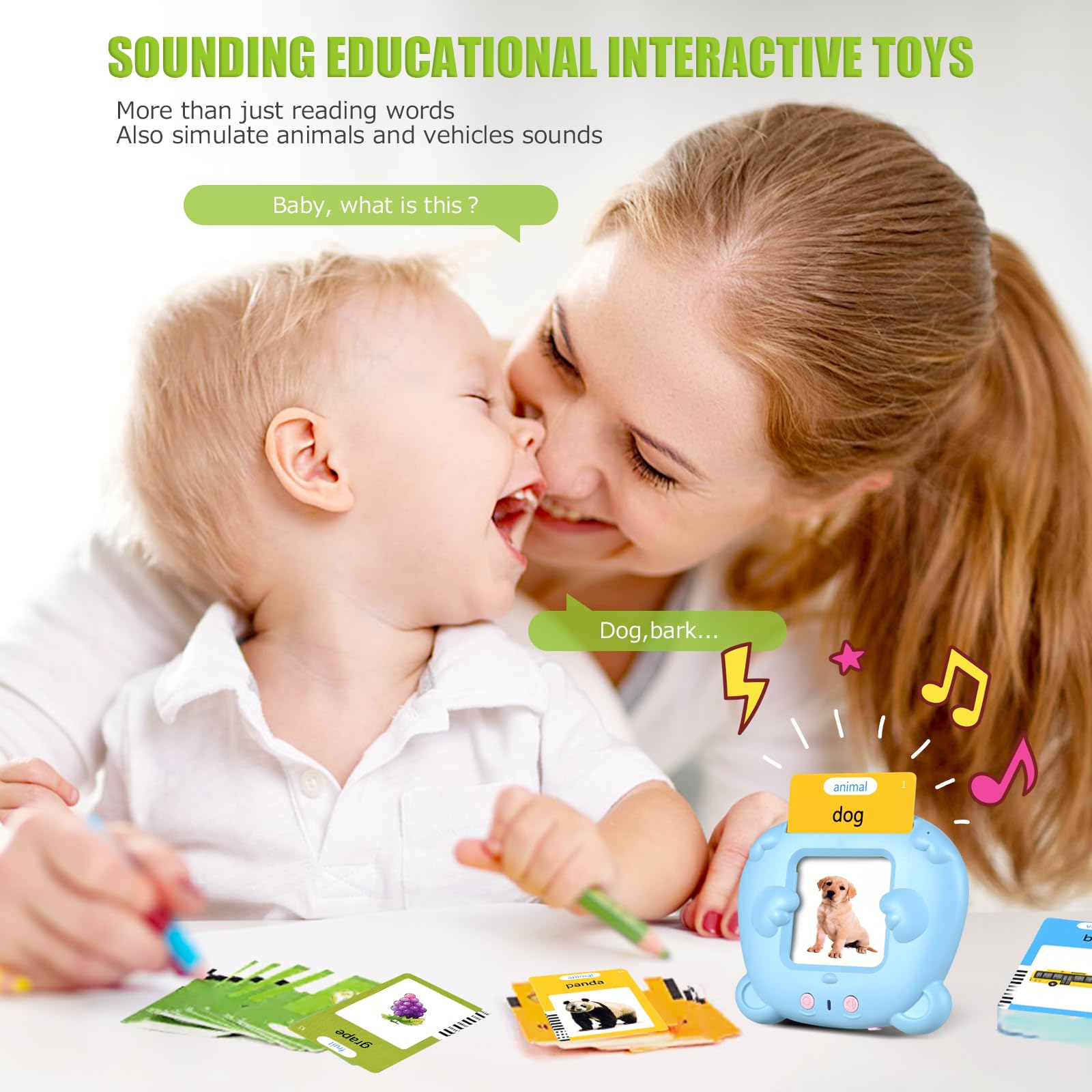 Talking Flash Cards for Toddler Toys for 2 3 4 5 6 Year Old Baby Boys Preschool Learning Resources Educational Montessori Sensory Toys for Autism with 510 Words Interactive Gifts For Kids Age 2-6 - Image 4