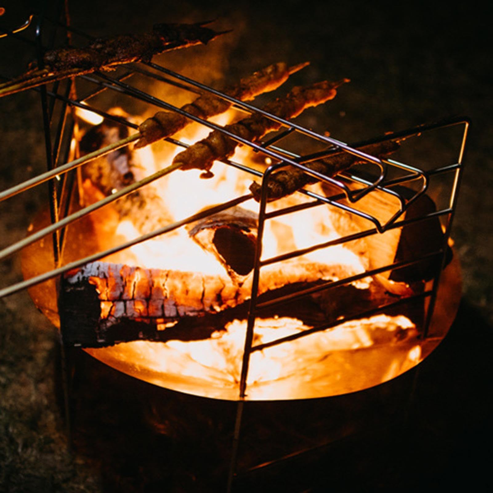 Bonfire Pit Grill – stufa pieghevole da esterno, griglia di cottura | portatile, barbecue da campeggio, pentole a legna con per legna da ardere, escursionismo, picnic, viaggi, cortile, patio