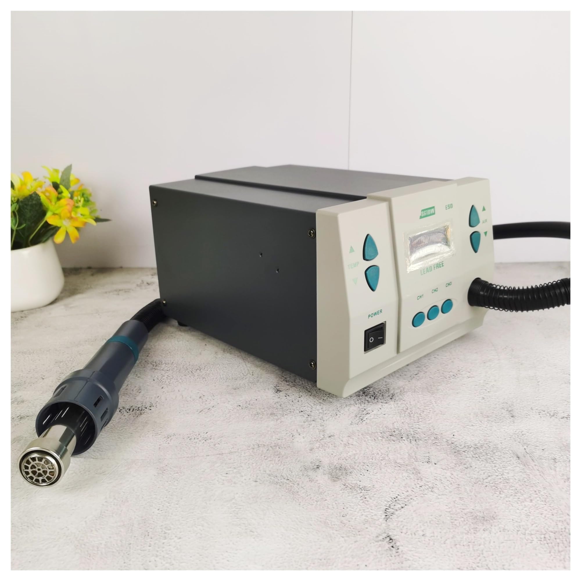 Estación De Retrabajo De Aire Caliente 861DW, 1000W, Herramienta De Reparación De Soldadura PCB Con Boquilla De Pistola De Calor Reemplazable De 5, 8 Y 10mm