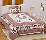 Pure Cotton Single Bedsheet with 1 Pillow Cover, 220 TC Premium Jaipuri Bedsheet for Single Bed | 60×90 Inch – Multicolor Floral Print