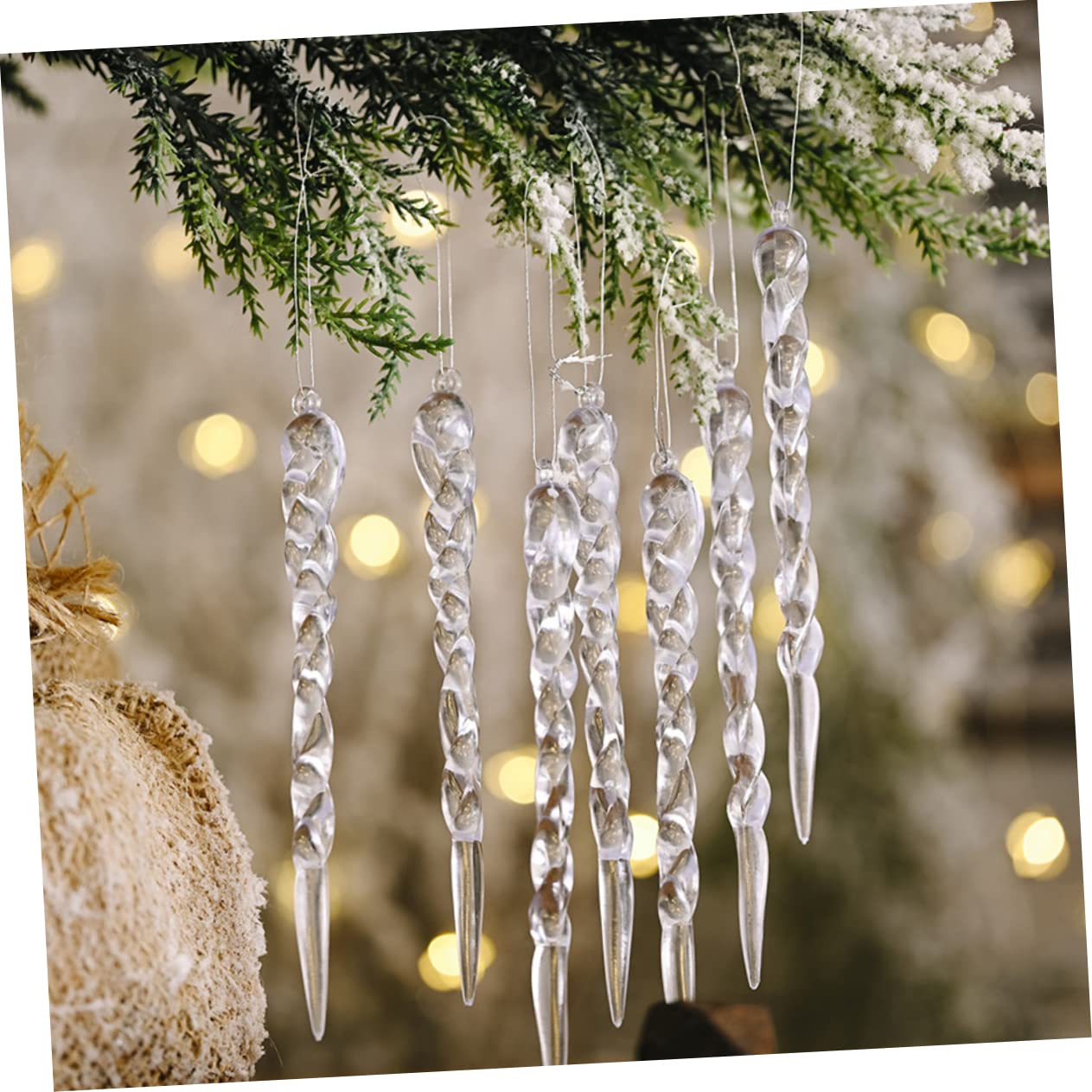 4 Sets Schöne Christbaumschmuck Realistische Schneeflocke Hängend Verdreht Für Hochzeit Geburtstag Party 48 Stück * 4