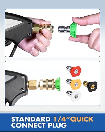 Miniatura 5 de TOOLCY Puntas de boquilla para lavadora a presión, 4.5 orificios, diseño de hasta 5000 PSI, múltiples grados, para uso en agua fría y caliente,