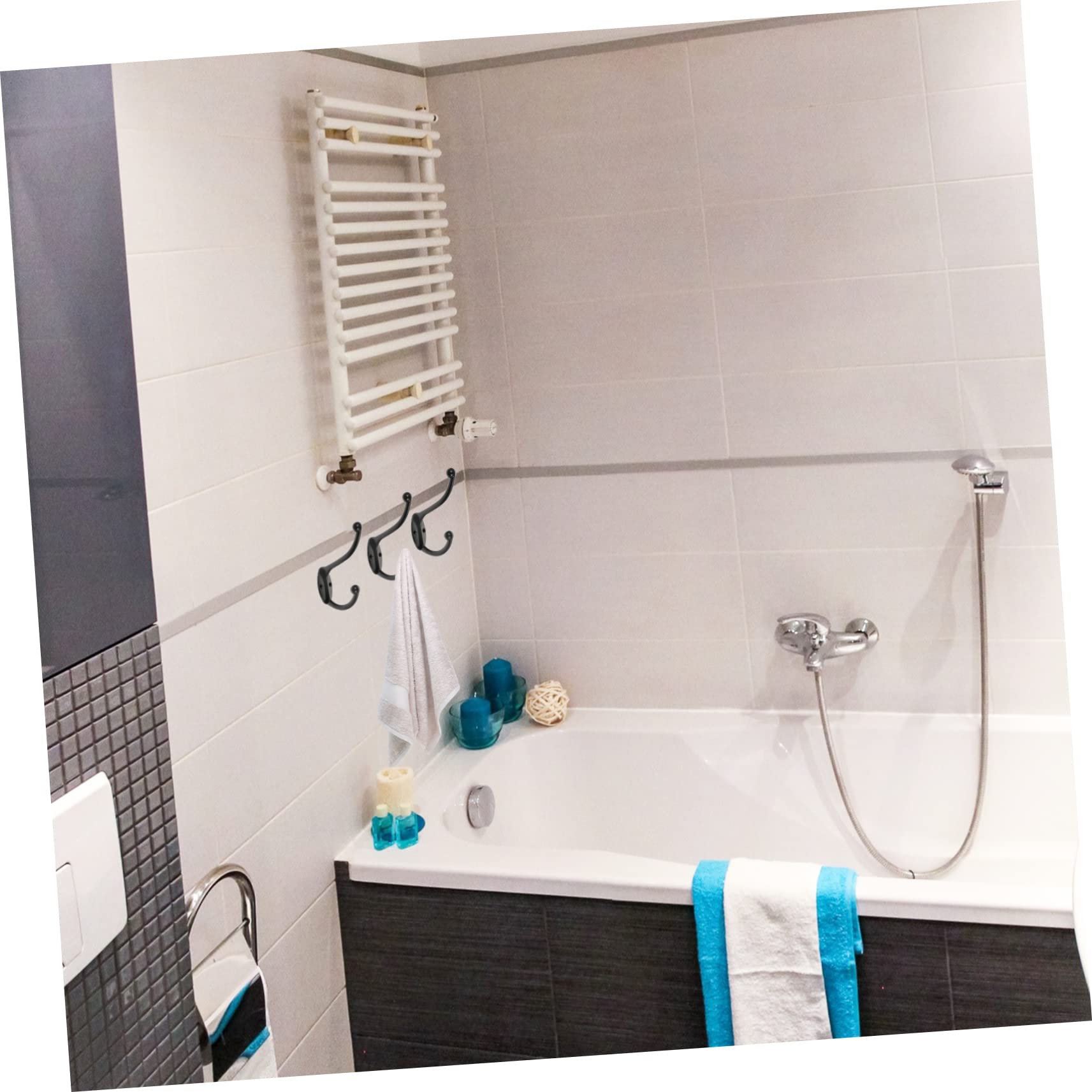 VASDEV 5 Ganchos de Hierro Forjado para Colgar Ropa, Perchero de Pared, Llavero de Metal, Ganchos de Pared Decorativos, Ganchos Individuales, Percha rústica, Gancho de Hierro, Ganchos par