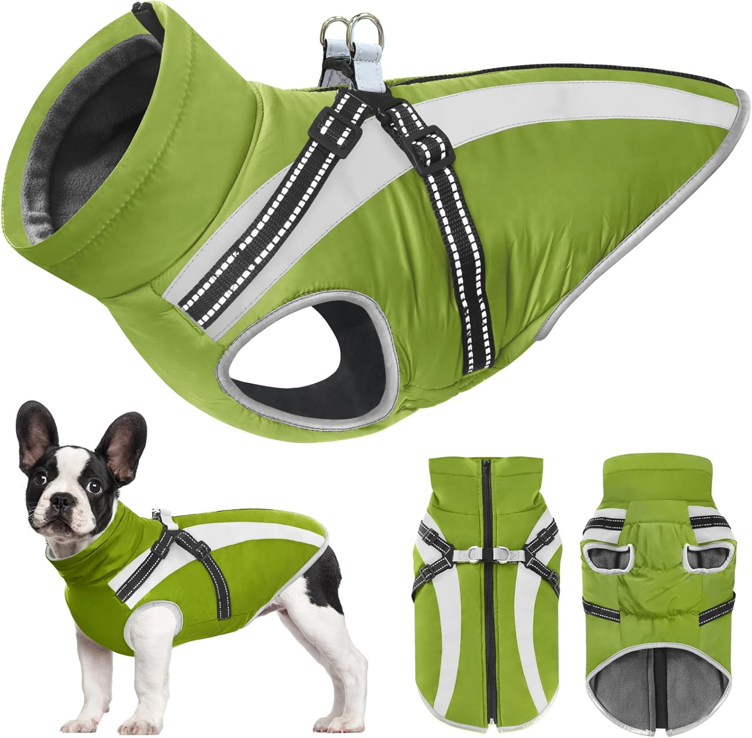 Mosucoirl Warm Dog Coats Vest, Waterproof Dogs Jacket Reflective Fleece Pet Winter Cold Weather Coat Dogs Clothes Cozy Snow Jackets Outfits for Small Medium Large Dogs Puppy