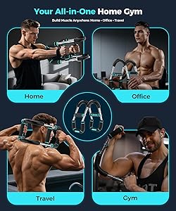 Twister Arm Trainer, Adjustable 5 Resistance Levels (40-130 lbs) Chest & Arm Workout Equipment for Men & Women, Ergonomic Home Gym Strength Trainer with Anti-Slip Handles & Carry Bag