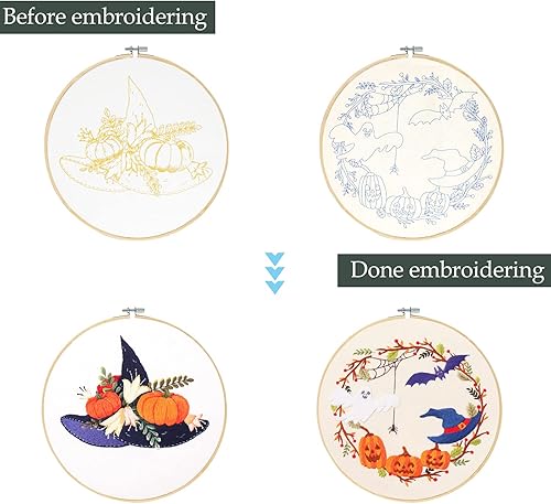 Miniatura 79 de Santune - Kit de bordado para adultos principiantes, kits de punto de cruz, patrones de mariposa e instrucciones (idioma español no garantizado)