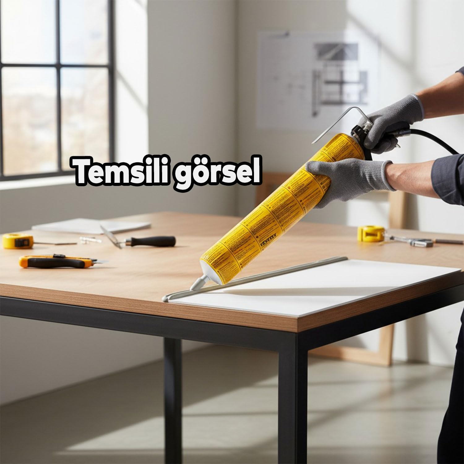 Sosis Mastik Beyaz 600 ml Yüksek Performanslı Yapıştırıcı Mastik Montaj Su Yalıtım Tamir Ürünü