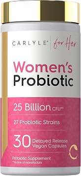 Carlyle Womens 25 Billion CFU Probiotic | Supported by 27 Strains | 30 Delayed Release Capsules | Vegan, Non-GMO and Gluten Free | for Her