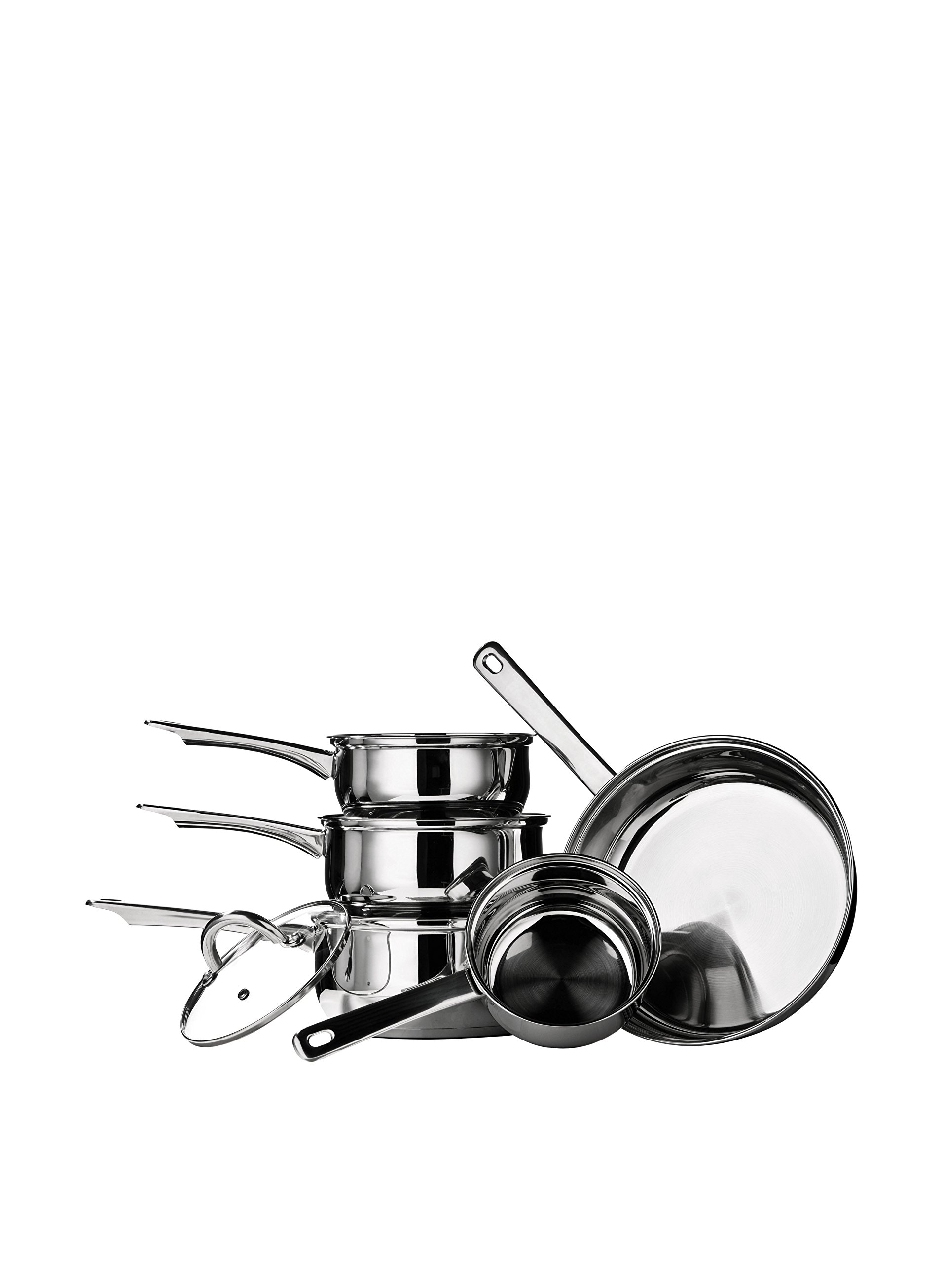 Interiors by PH 5 Piece Saucepan Set - Stainless Steel - Silver
