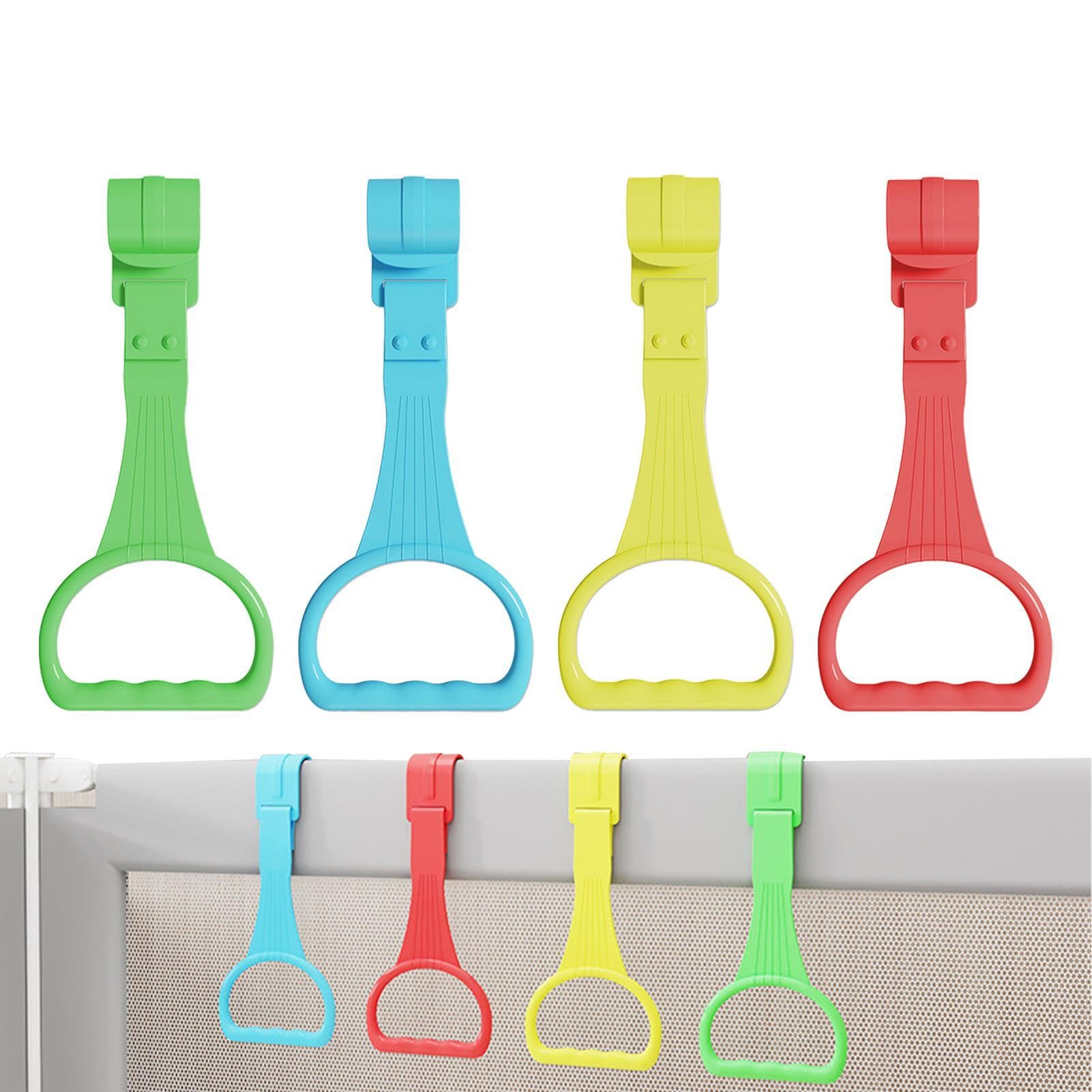 Baby Pull up Rings - 4pcs Baby Walking Exercises Assistant Crib Pull Rings, Baby Exercise Playpen Pull up Rings | Crib Pull Rings Practical Baby Bed Stand up Rings Ergonomic for Baby Activity