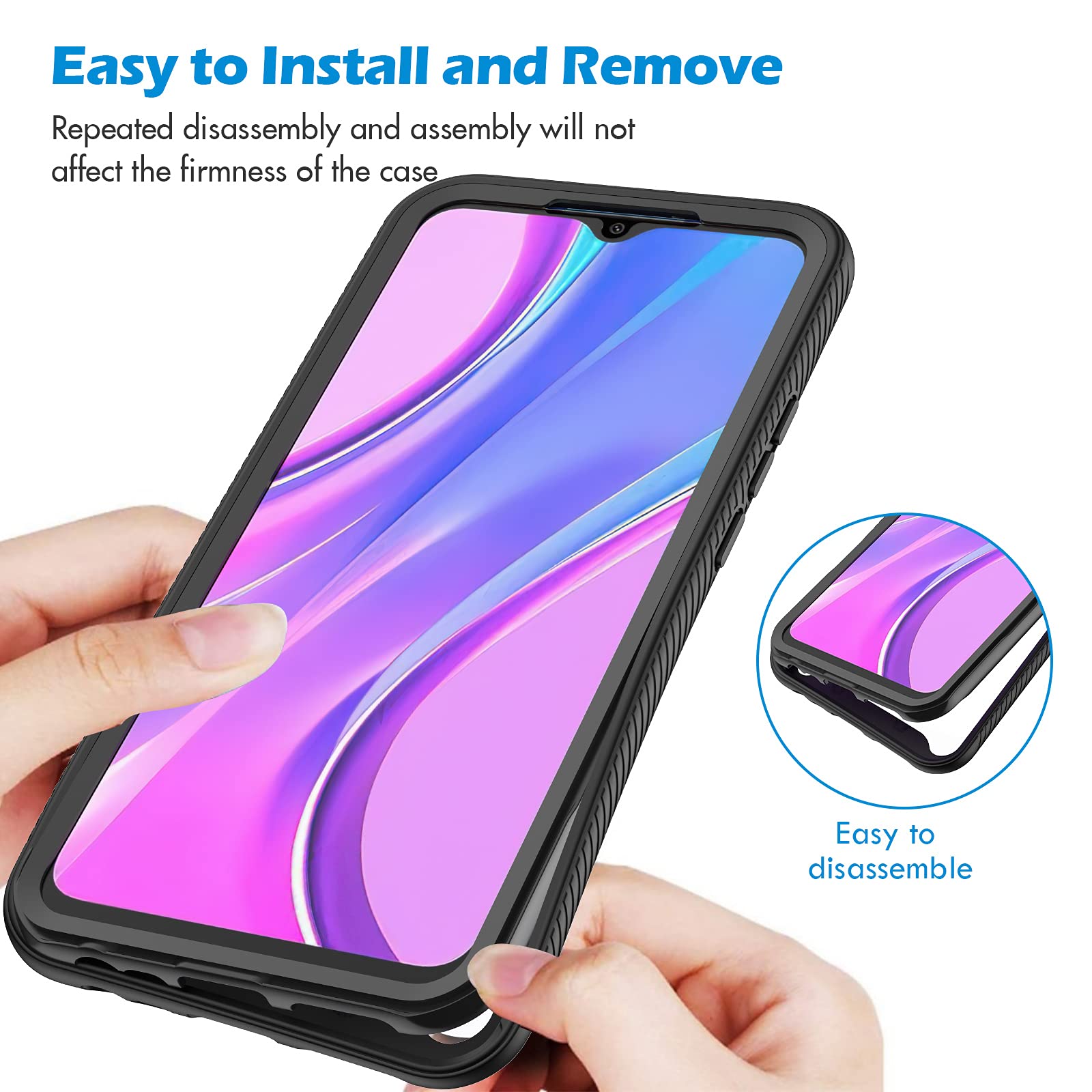 Cover 360° Per Xiaomi Redmi 9T, Custodia Fronte-retro In Silicone Trasparente Con Protezione Schermo Inclusa