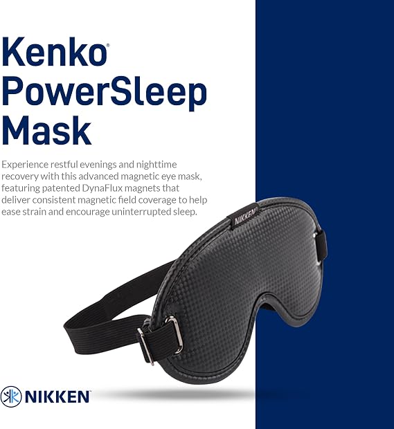 Nikken - Kenko PowerSleep - Mask - 16821 | DynaFlux Magnetic Technology, Light Blocking Design, Tourmaline Fibers, Soft Washable Fabric, Travel Friendly