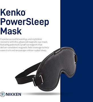 Nikken - Kenko PowerSleep - Mask - 16821 | DynaFlux Magnetic Technology, Light Blocking Design, Tourmaline Fibers, Soft Washable Fabric, Travel Friendly