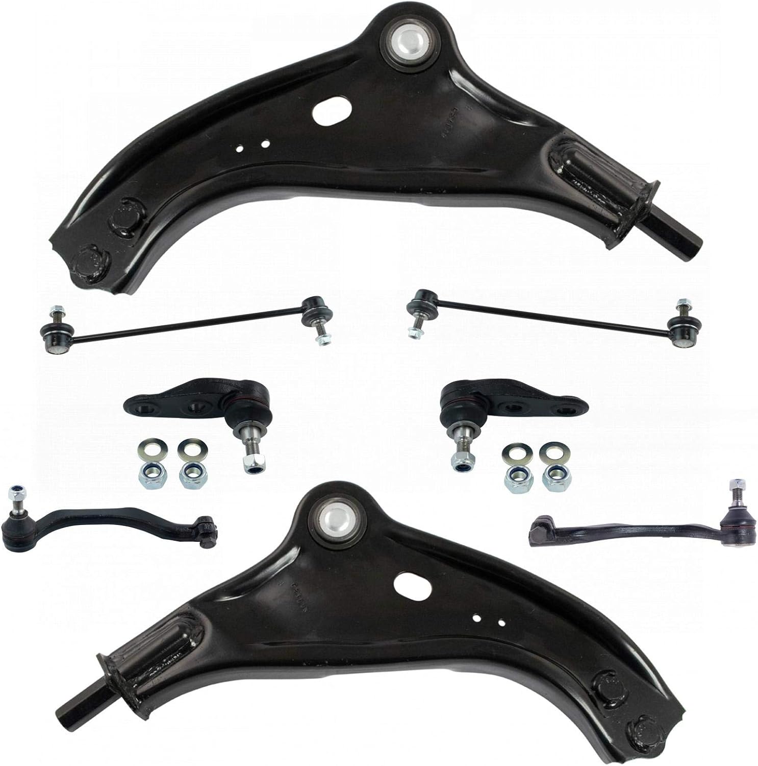 TRQ Steering & Suspension Kit Ball Joint Control Arm with Ball Joint Sway Bar Stabilizer Link Tie Rod Compatible with 2007-2015 Mini Cooper