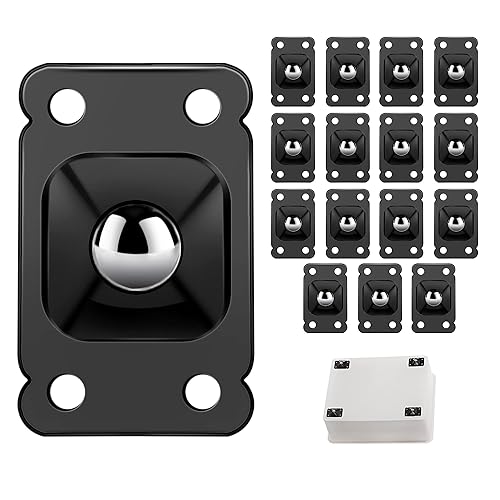 16 mini ruedas autoadhesivas de acero inoxidable, rueda universal, caja de almacenamiento de rotación de 360 grados, cubos de basura inferiores