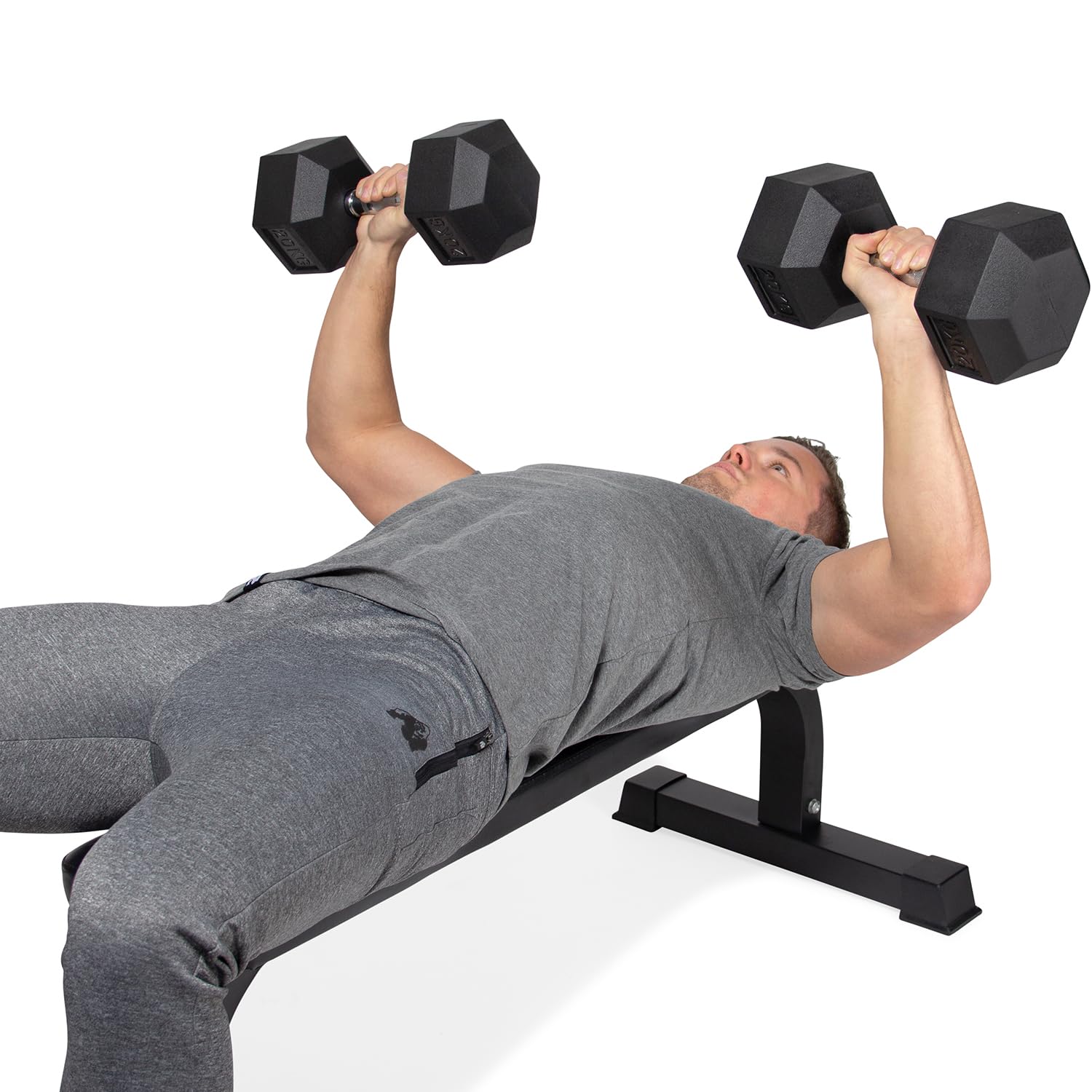 VirtuFit Panca fitness piatta - Panca da allenamento - Nero