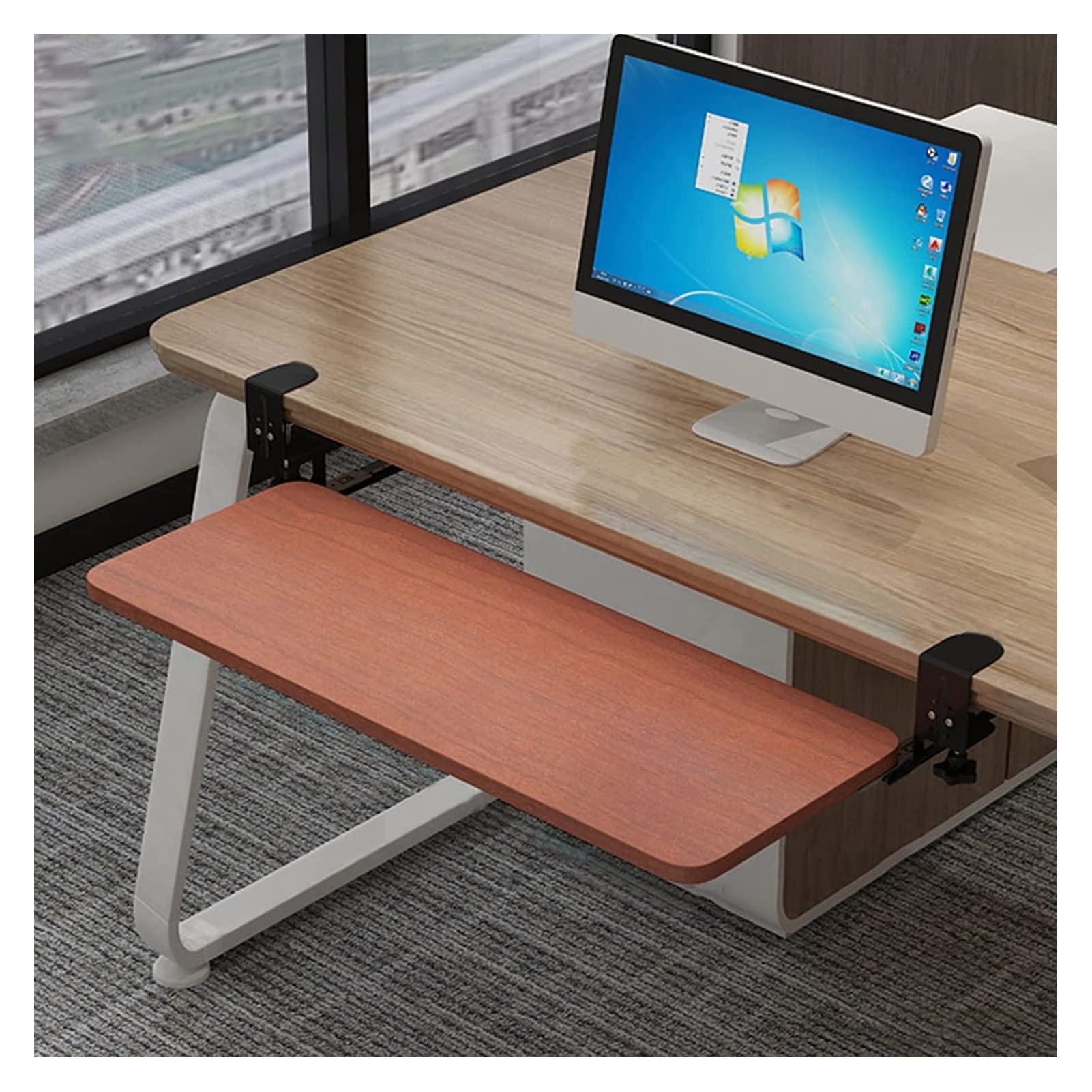 Buy MERAXI Keyboard Tray, ClampOn Retractable Adjustable Height Under