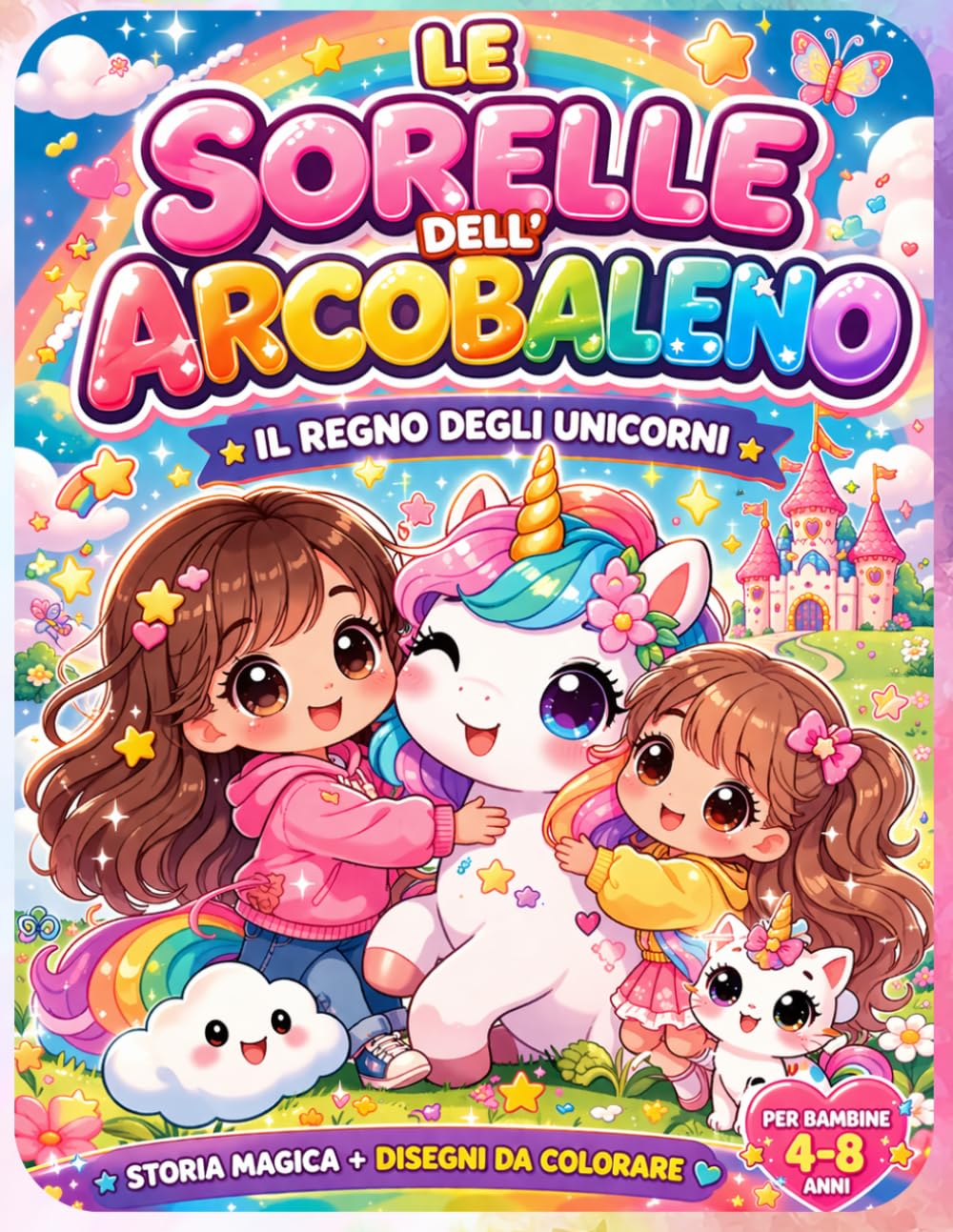 Le sorelle arcobaleno - Il regno degli unicorni: Storia della buonanotte e libro da colorare