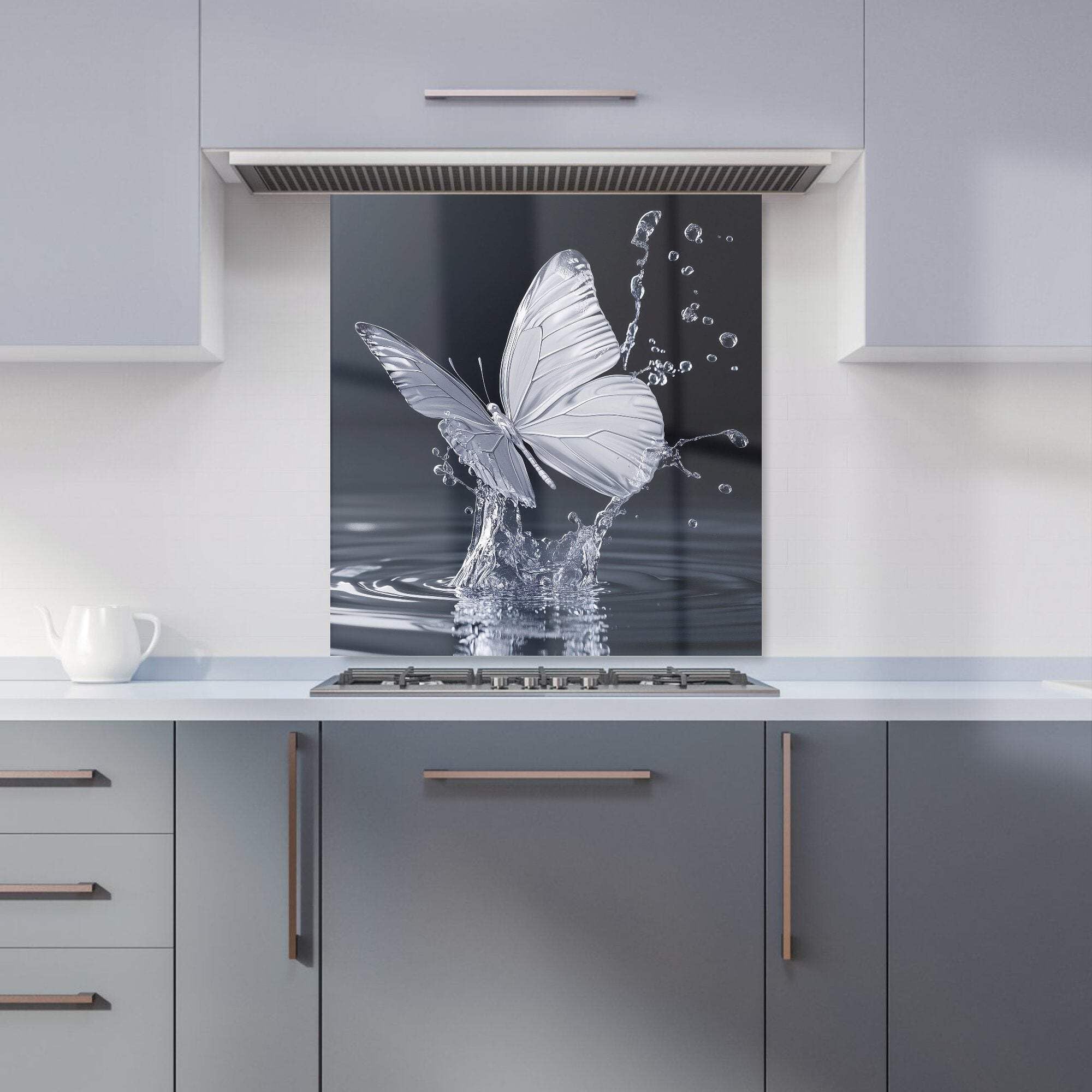 Warren Reed Designer Crystal Butterfly Water Dance Kitchen Splashback from B&Q