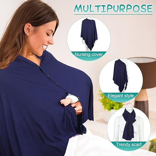 Miniatura 3 de 2 fundas de lactancia para lactancia materna, manta de lactancia materna, chal de lactancia materna, poncho de lactancia con botón para niños y