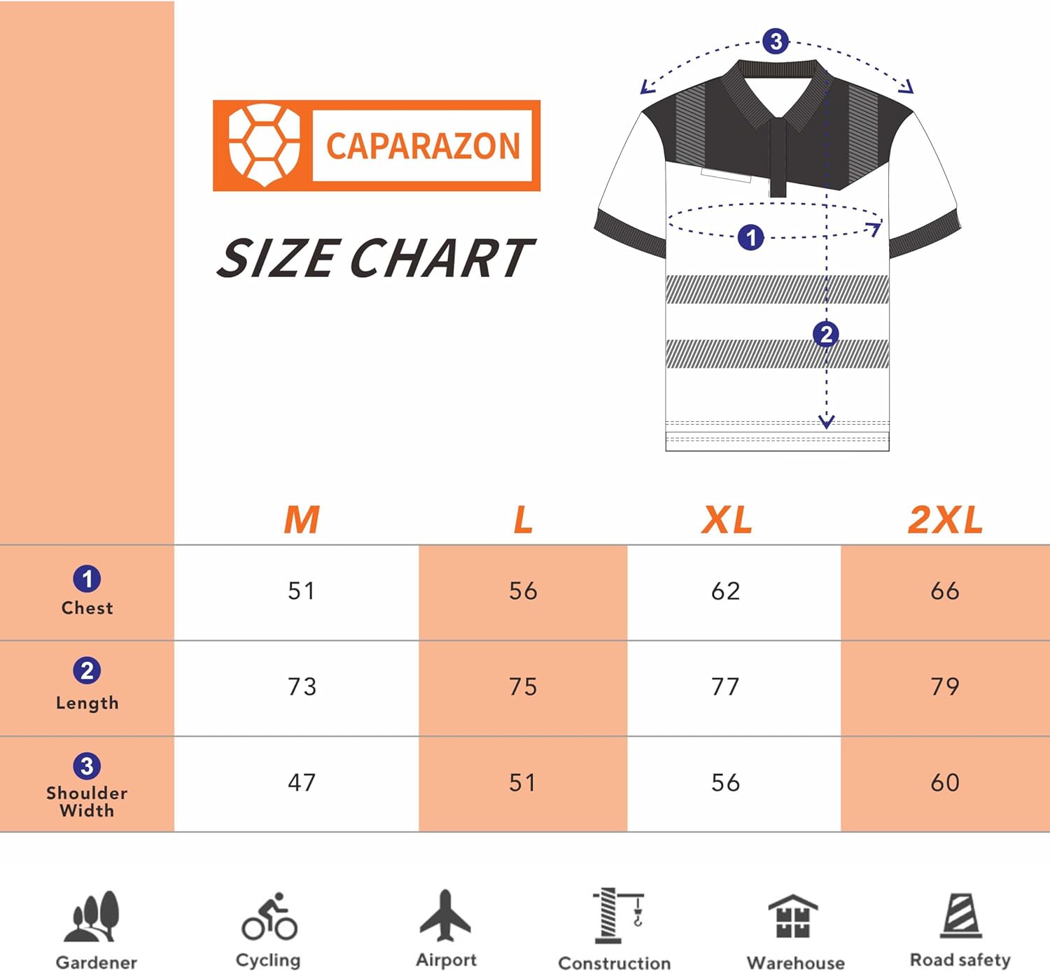 caparazon ANSI 107 High-Visibility Safety Polo Shirts Reflective Work Polo - Image 6