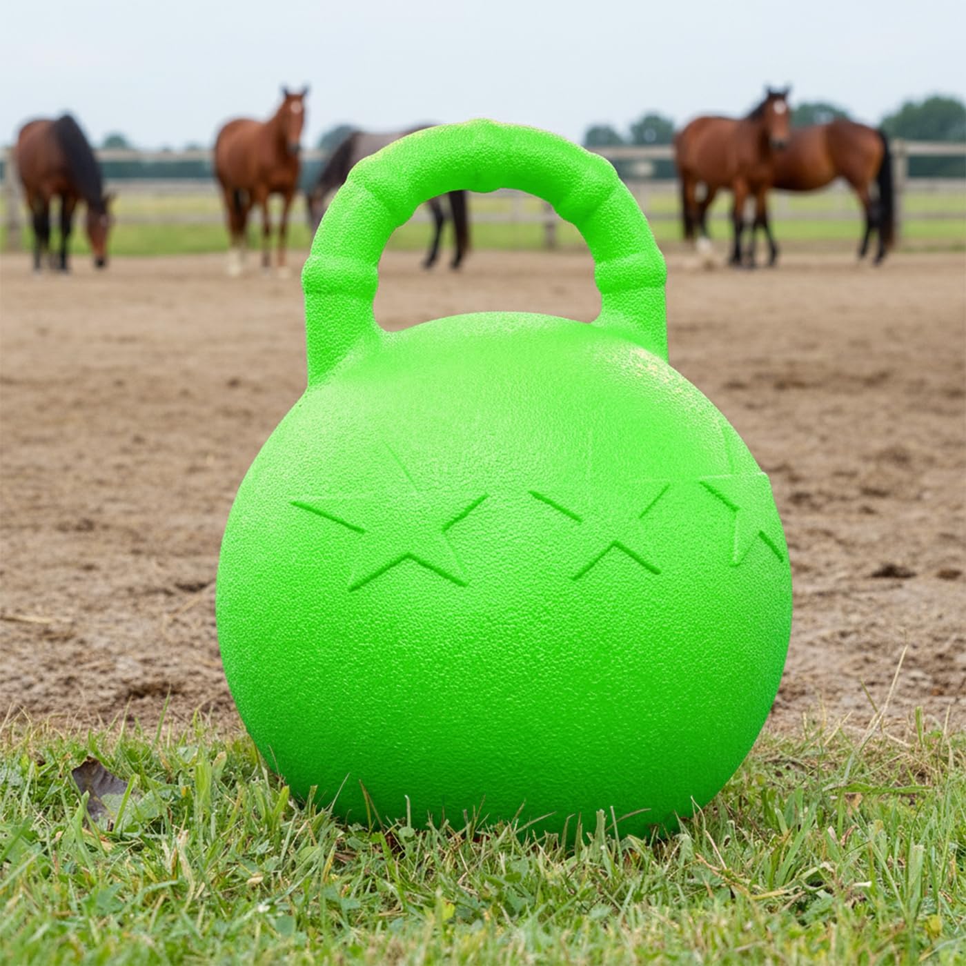 VOSS.farming Spielball mit Griff für Pferde 25cm grün Eva Kunststoff Beschäftigungsspielzeug
