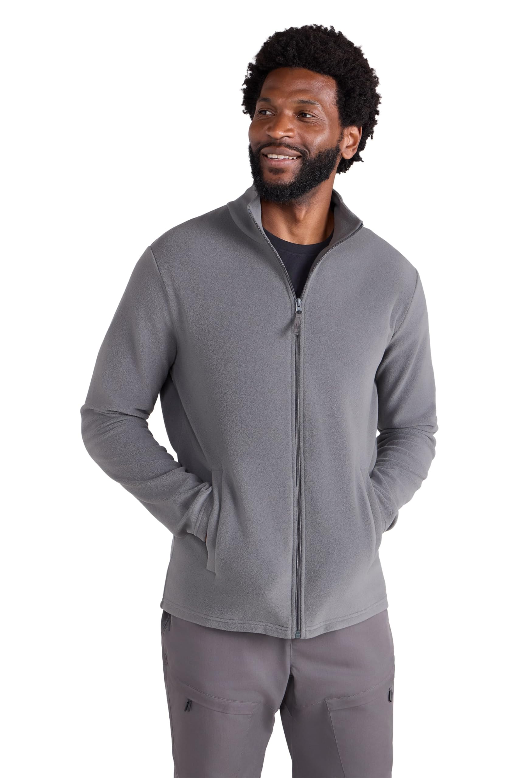 Mountain Warehouse Raso Mens Full Zip Fleece Dark Grey 2XL