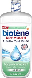 Biotene Dry Mouth Gentle Oral Rinse Soothing Moisturization, Mild Mint, 33.8 fl oz