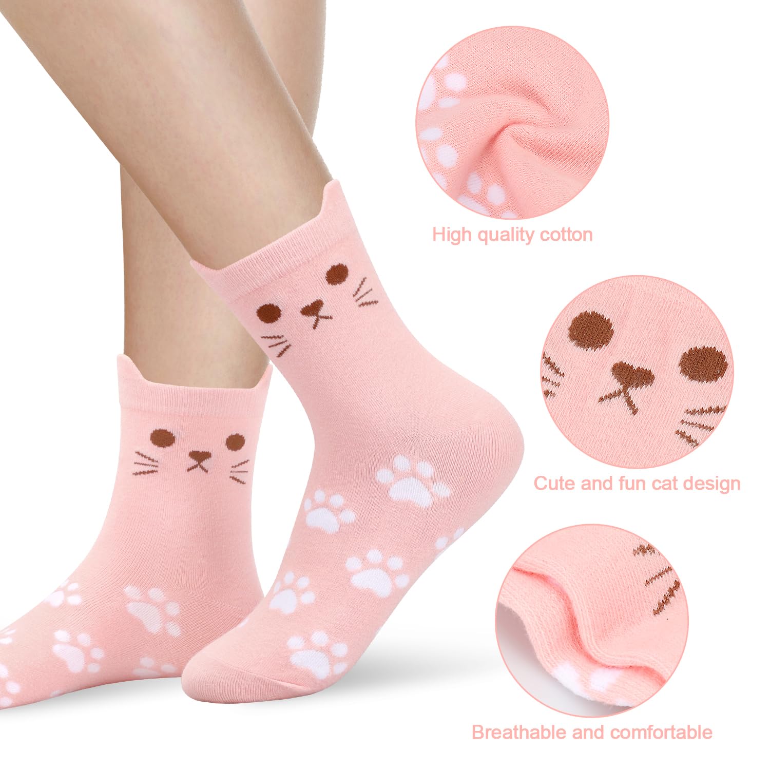 AGRIMONY Calzini Donna Calzini Divertenti Fantasia Gatto Cane Simpatici Multipack - Regali Natale Compleanno per Lei