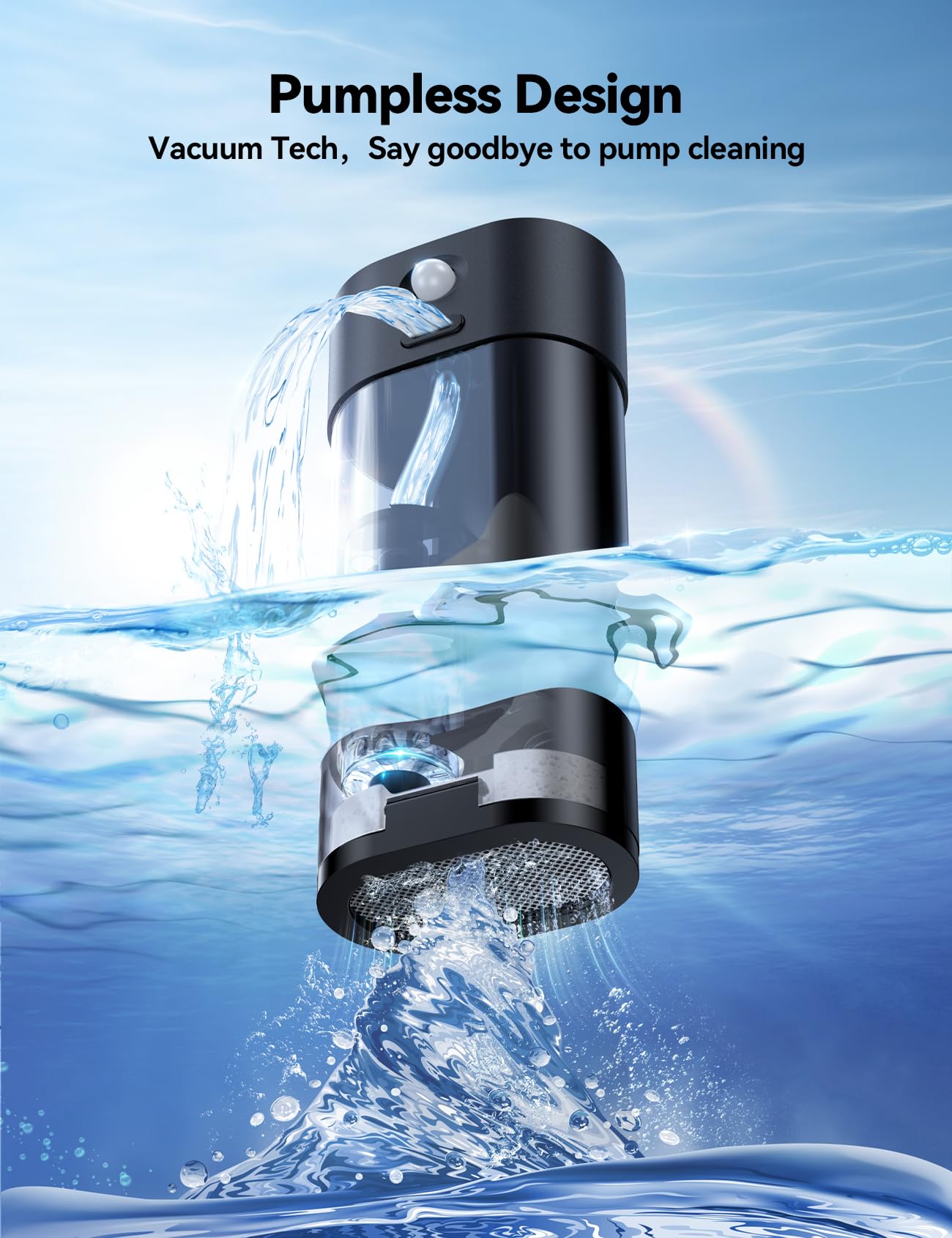Fontaine à Eau Sans Fil Pour Chats - 2.8L, Détecteur De Mouvement, Batterie 4000mAh, Silencieuse