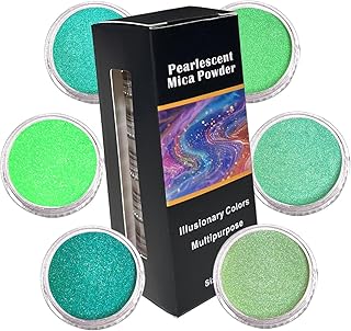🎁 FREEBIE: Poudre de mica Luckymica, 6 couleurs pour résine époxy, lot de 6 pigments portables pour bricolage, fabrication de savon, …