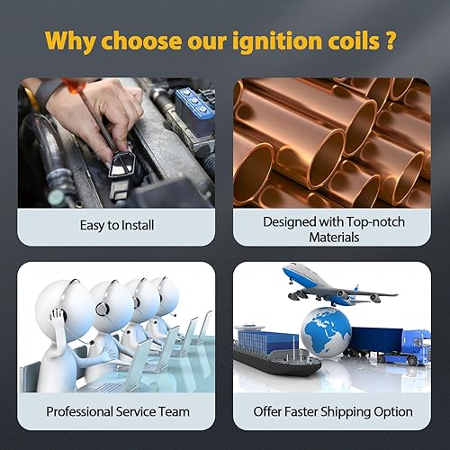 Vista 217 de OCPTY Juego de 4 bobinas de encendido compatibles con OE: UF604 C1685 apto para Mazda 3 para Mazda 5 2008-2015