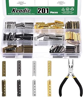 201Pcs Metal Shoelaces Tips Flat & Round Head Set with Nose Pliers, 4 Holes Bullet Shaped Aglet Tips Shoe lace Ends Replacement for Sneakers Canvas Hoodies Pants Repairing（6 Colors）