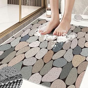 High-end Tile-Pattern Rubber Loofah Quick-Dry MatF,45x75cm