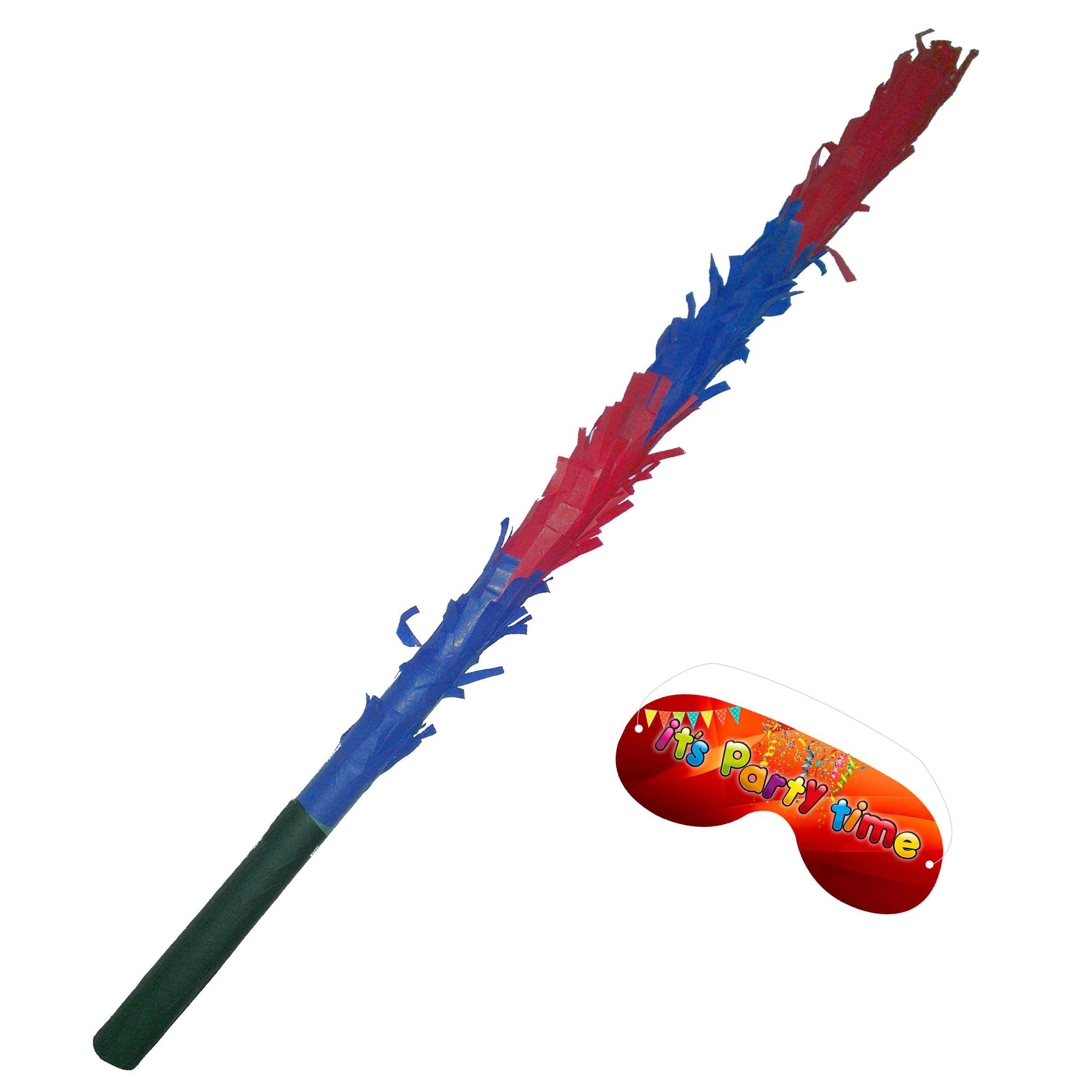 Boogie Woogie Pinatas Red Blue Stick & Blindfold