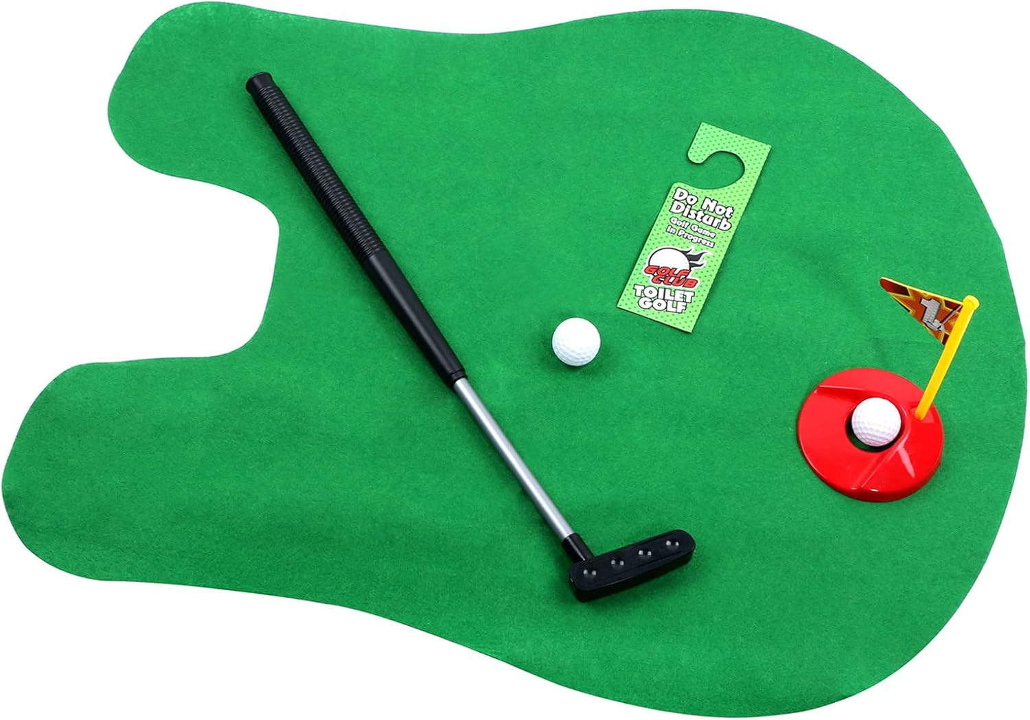 (Similar to stock photo) Toilet Golf ,Potty Golf Drinker Toilet Toy Potty Putter Putting Golfing Game Indoor Practice Mini Golf Set Golf Training Accessory for Men Women and Kids