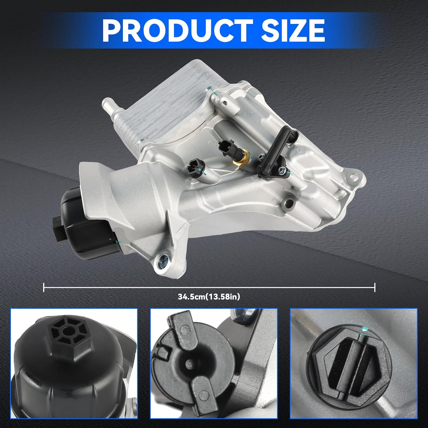 Aluminum Engine Oil Cooler and Oil Filter Housing Adapter Gaskets Sensor Fit for 2014-2019 Ram 1500 3.0l v6 turbo diesel engine 68229403AA,68531248AA,68624177AA