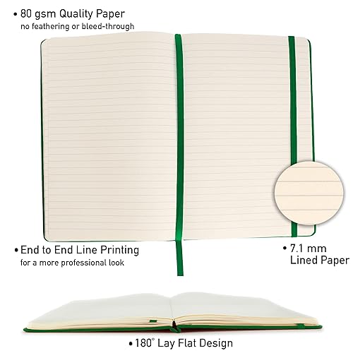 Miniatura 2 de Simply Genius - Libreta de escritura A5 de tapa dura de cuerina para mujeres y hombres, cuadernos rayados de 192 páginas, 5.7 x 8.4 pulgadas,