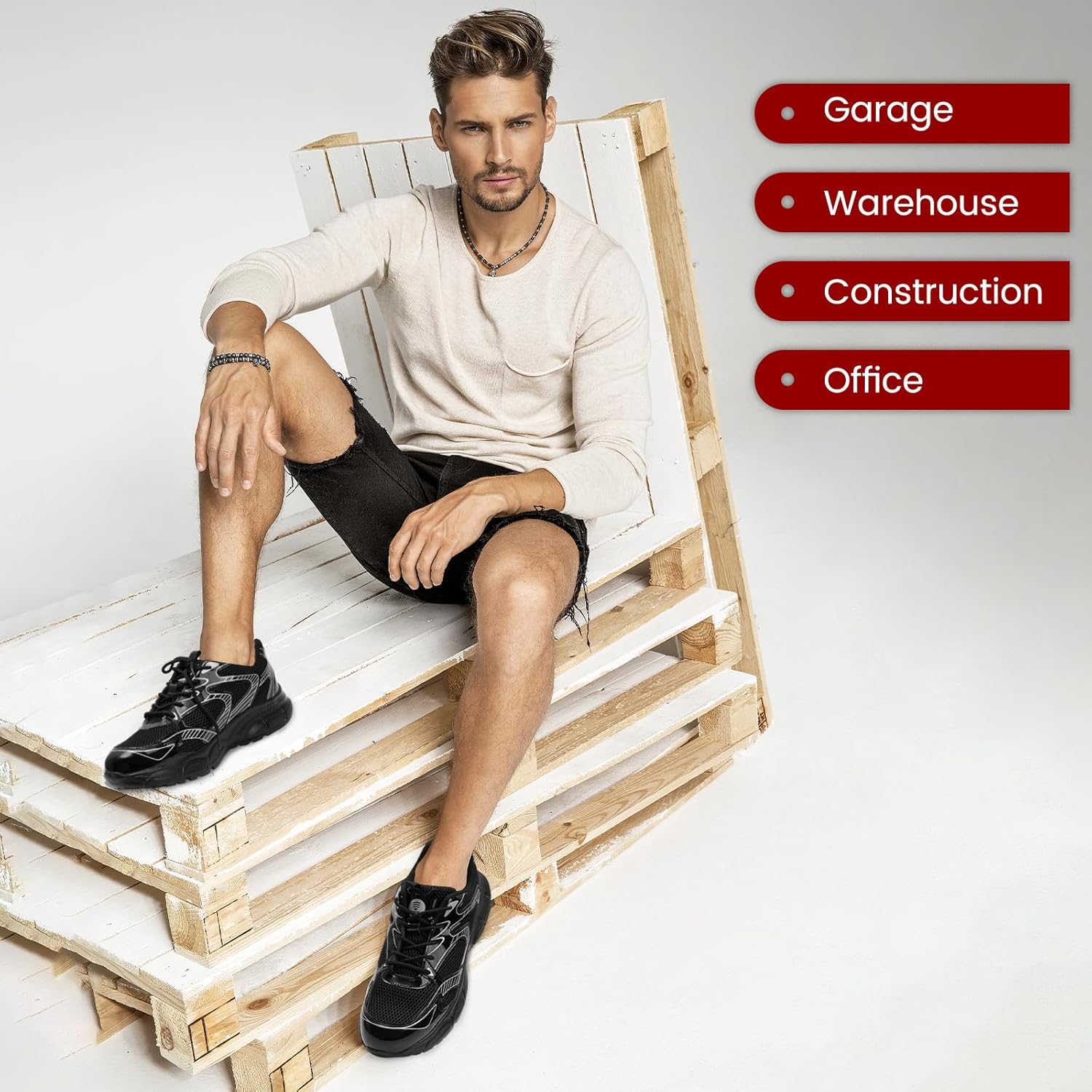 ZVC Steel Toe Shoes for Men Women, Breathable Composite Toe Sneakers Lightweight Work Safety Shoes Comfortable Non Slip Indestructible Construction Footwear - Image 7