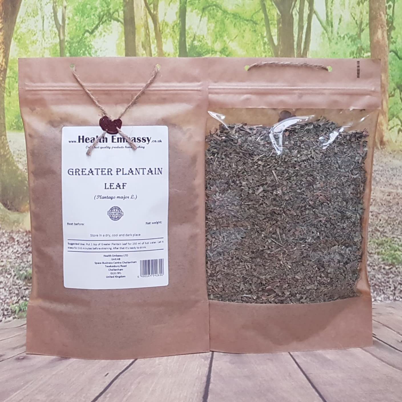 Health Embassy Feuille de Plantain Majeur Tisane | Plantago Major L | Greater Plantain Leaf (50g)