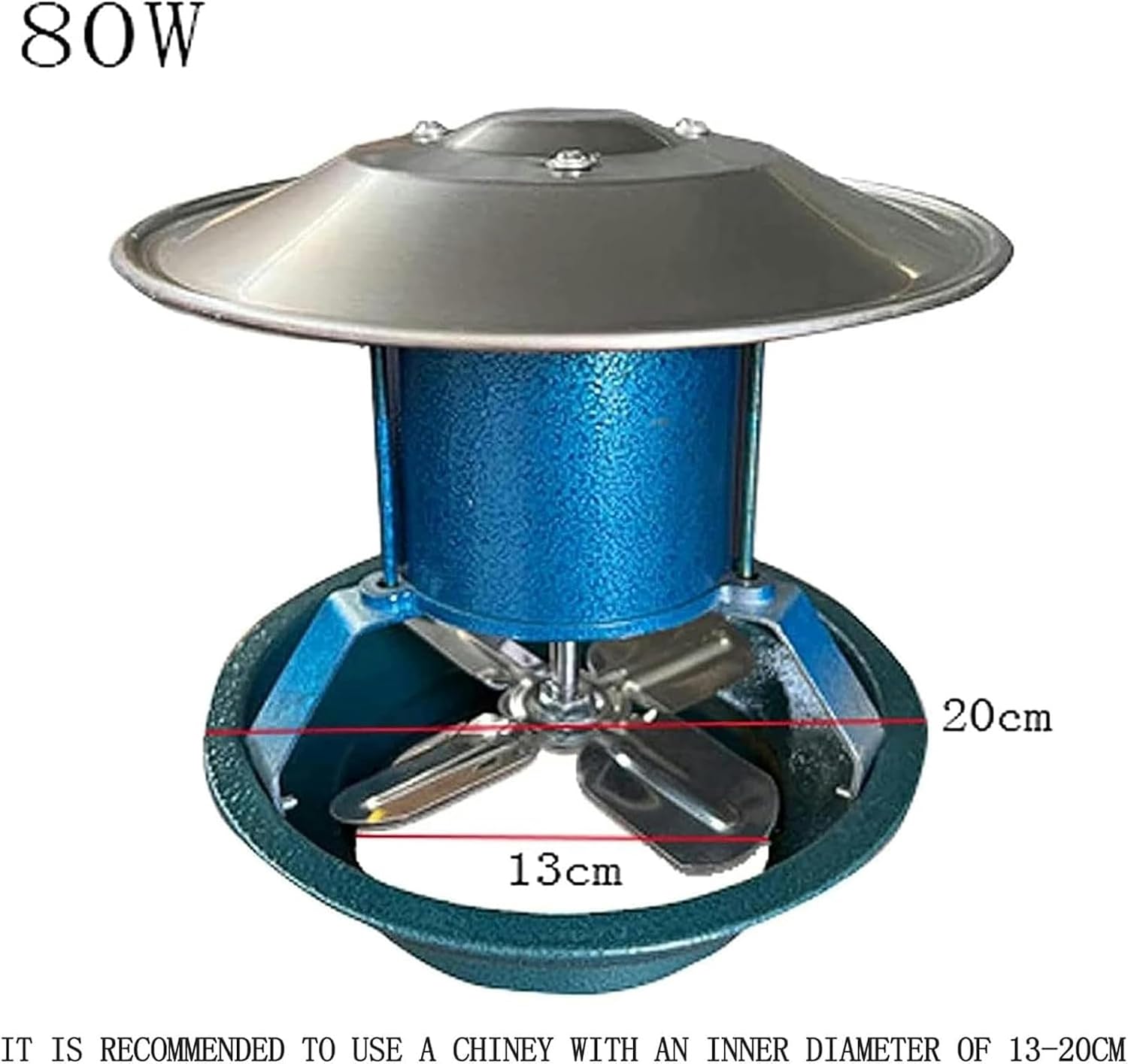 Electric Chimney Fan 80W Chimney Induced Fan, Household Chimney Fan Extractor, Fireplace Fan Flue Chimney Exhaust Fan,B